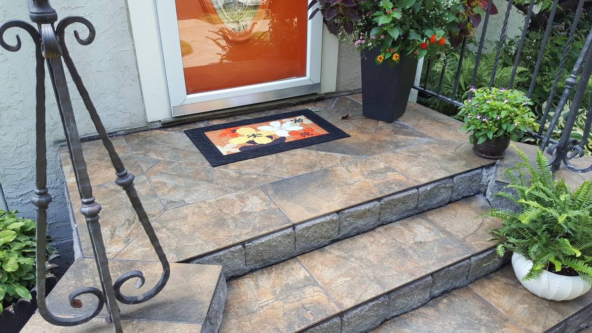 Exterior tile installation by PhD Home Solutions
