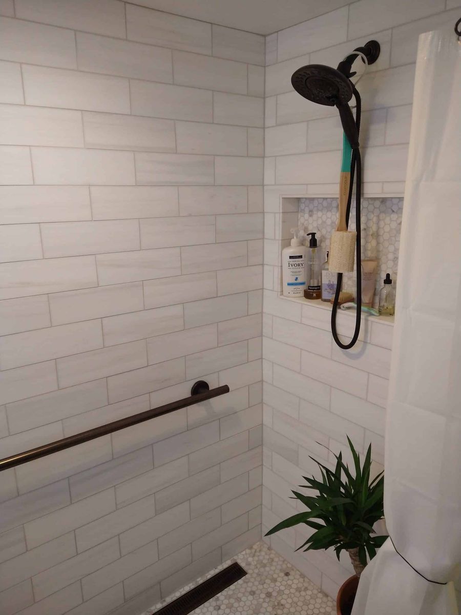 Shower tile installation